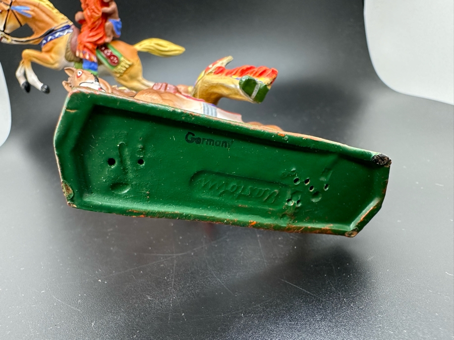 (5) Vintage Elastolin Germany O&M Hausser Toy Cowboys And Indians Miniature Figures [Photo 12]