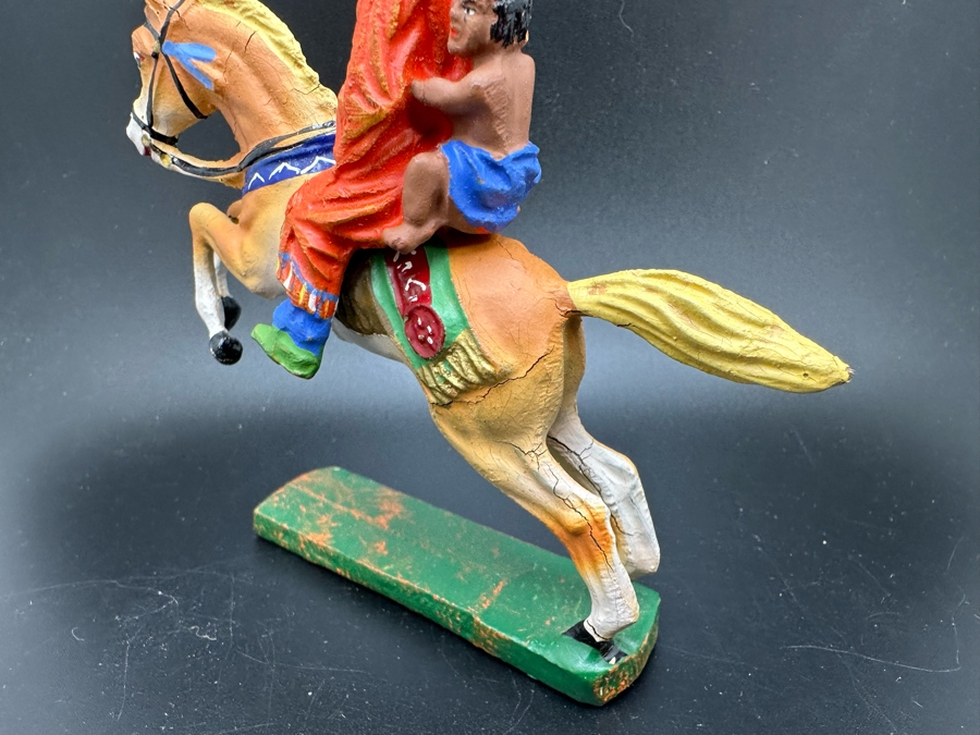 (5) Vintage Elastolin Germany O&M Hausser Toy Cowboys And Indians Miniature Figures [Photo 16]