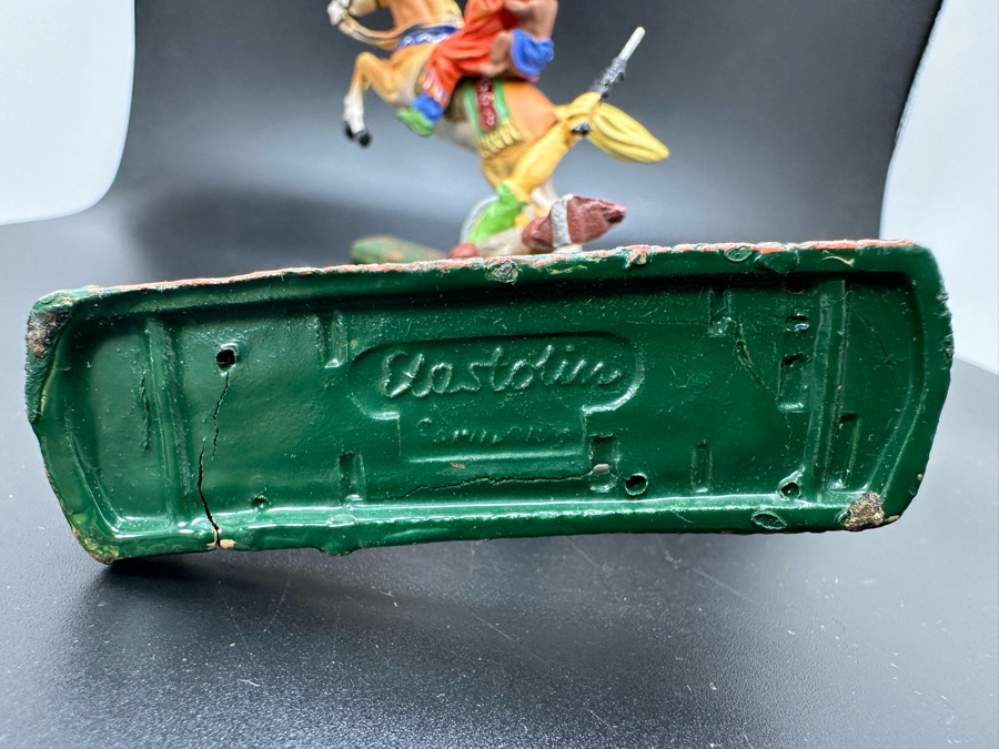 (5) Vintage Elastolin Germany O&M Hausser Toy Cowboys And Indians Miniature Figures [Photo 18]