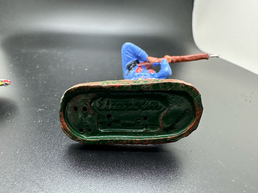 (4) Vintage Elastolin Germany O&M Hausser Toy Cowboys And Indians Miniature Figures [Photo 13]