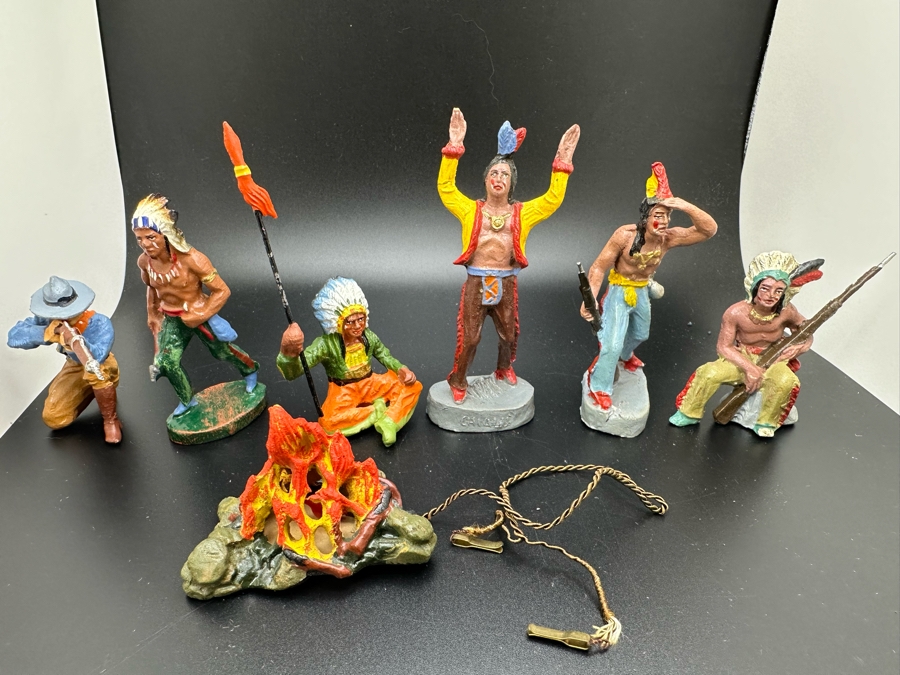Vintage Toy Cowboys And Indians Miniature Figures Of Various Makes [Photo 2]