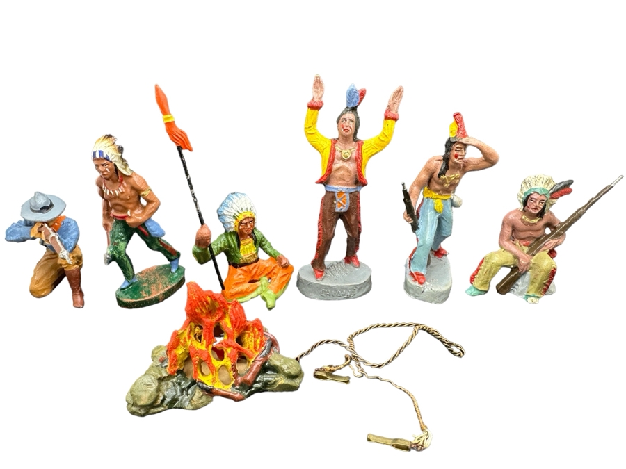 Vintage Toy Cowboys And Indians Miniature Figures Of Various Makes [Photo 1]