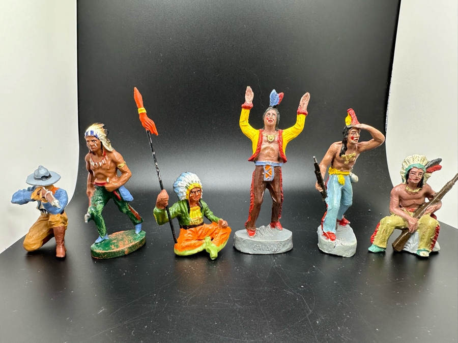 Vintage Toy Cowboys And Indians Miniature Figures Of Various Makes [Photo 6]