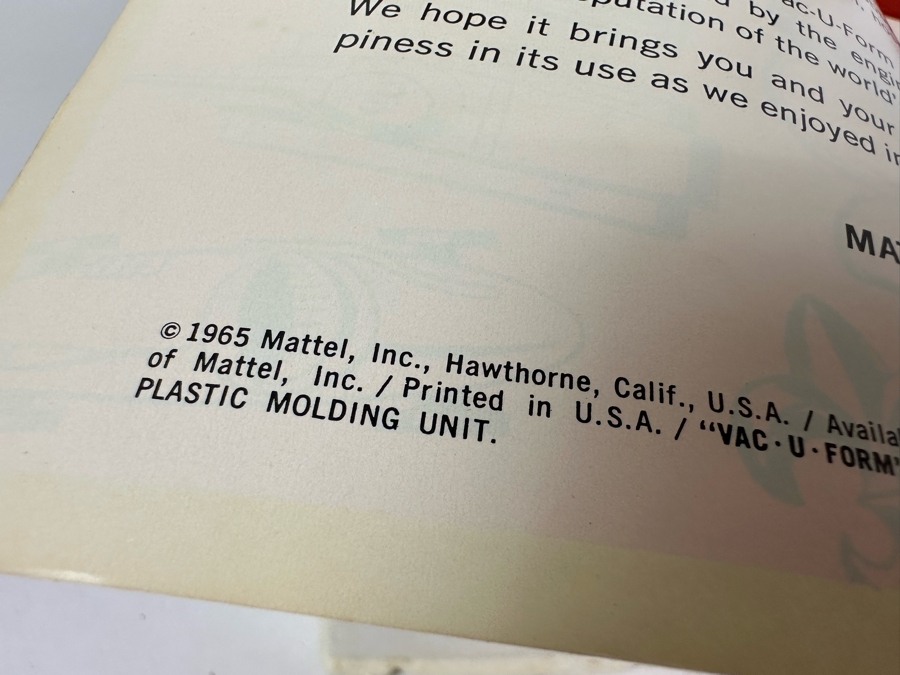 Vintage 1965 Mattel Vac-U-Form Toy (Missing Bottom Of Box) [Photo 4]
