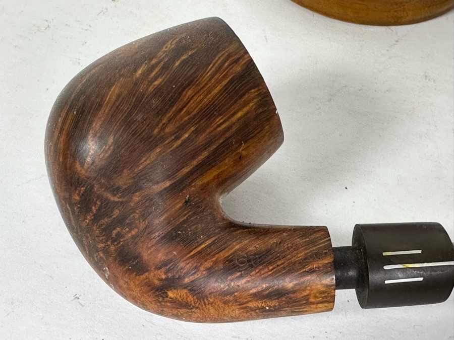 (5) Vintage Wooden Smoking Pipes Collection With Stand: (2) Jarl Denmark, (1) Stanwell Denmark, (1) The Guildhall London Pipe & (1) Well Pipe Italy [Photo 6]