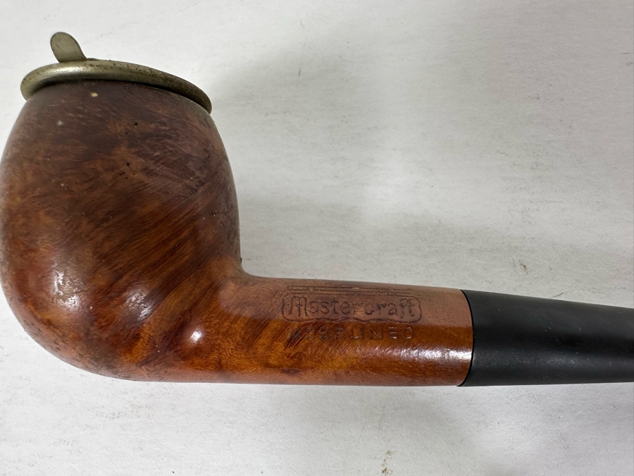 (7) Vintage Wooden Smoking Pipes Collection With Stand: (1) Hilson Maestro Belgium, (1) Corsica Paris, (1) GBD France, (1) Mastercraft, (1) De Luxe, (1) The Guildhall London & (1) Hilands Danish [Photo 8]