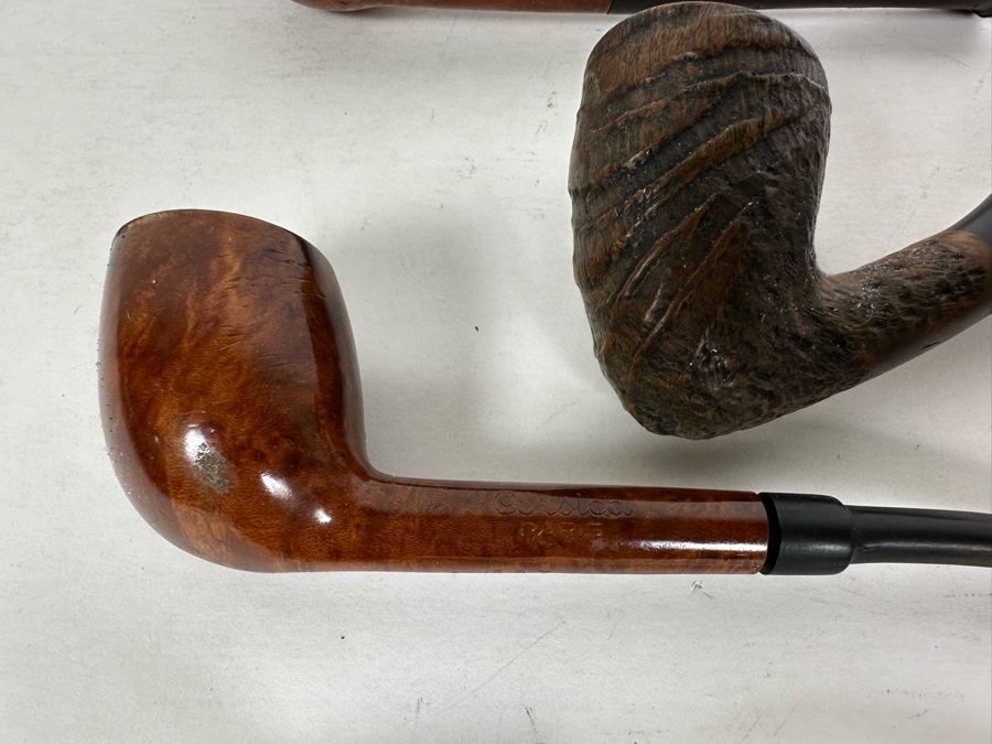 (7) Vintage Wooden Smoking Pipes Collection With Stand: (1) Hilson Maestro Belgium, (1) Corsica Paris, (1) GBD France, (1) Mastercraft, (1) De Luxe, (1) The Guildhall London & (1) Hilands Danish [Photo 5]