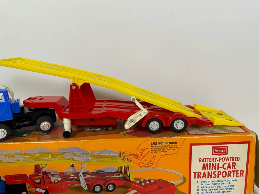 Vintage 1970s SEARS Battery-Powered Mini-Car Transporter With Box (Appears Unused) [Photo 4]