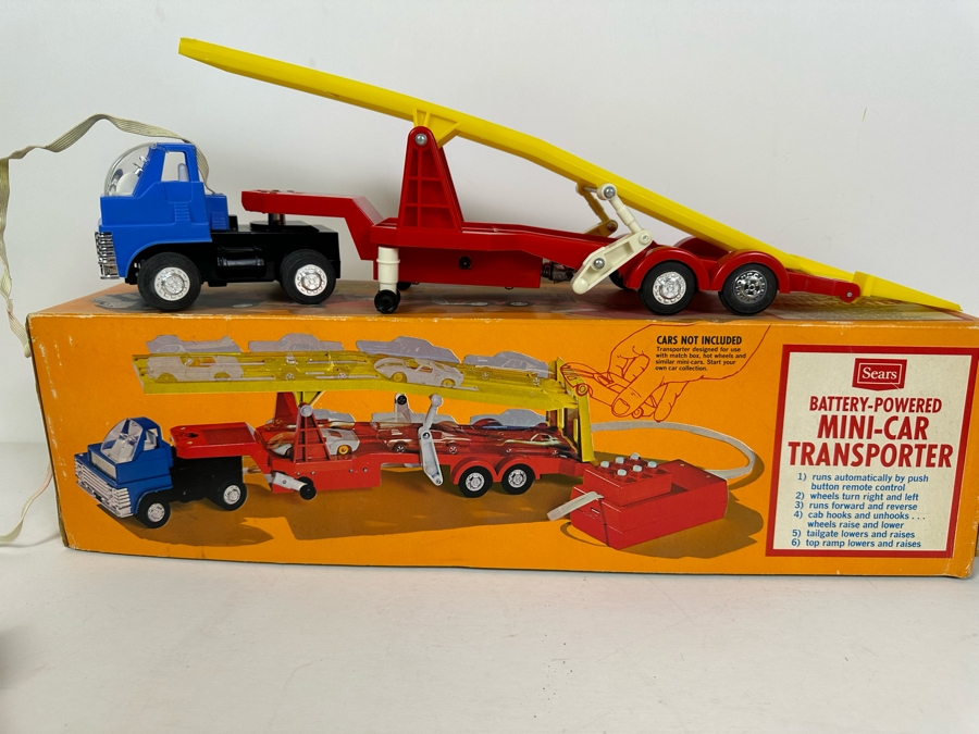 Vintage 1970s SEARS Battery-Powered Mini-Car Transporter With Box (Appears Unused) [Photo 6]
