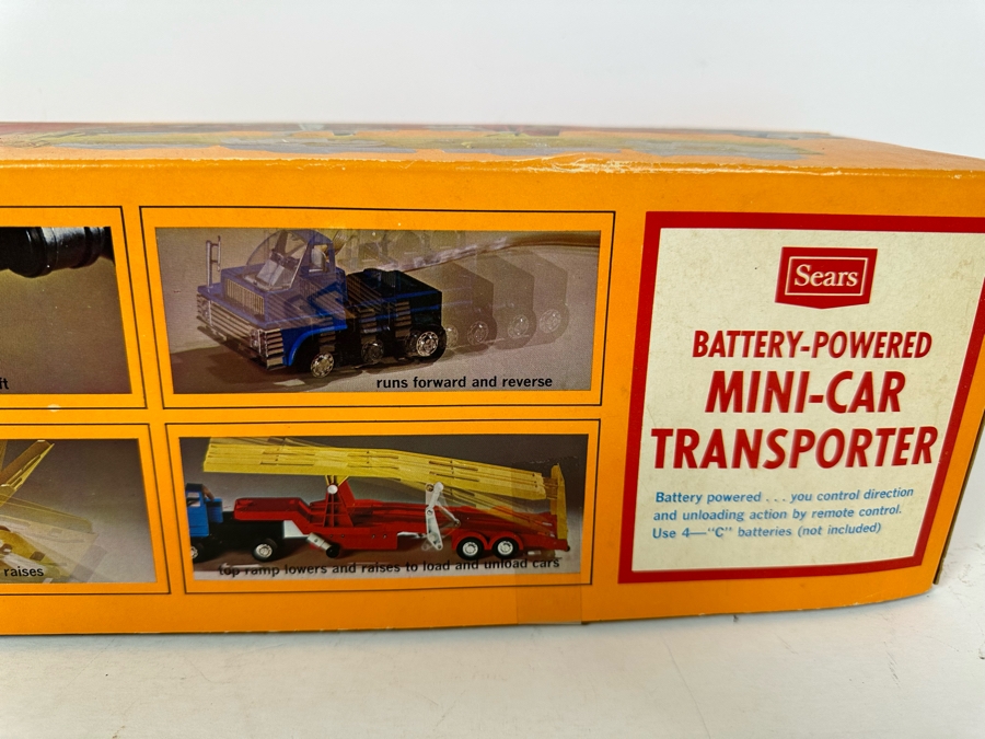 Vintage 1970s SEARS Battery-Powered Mini-Car Transporter With Box (Appears Unused) [Photo 12]