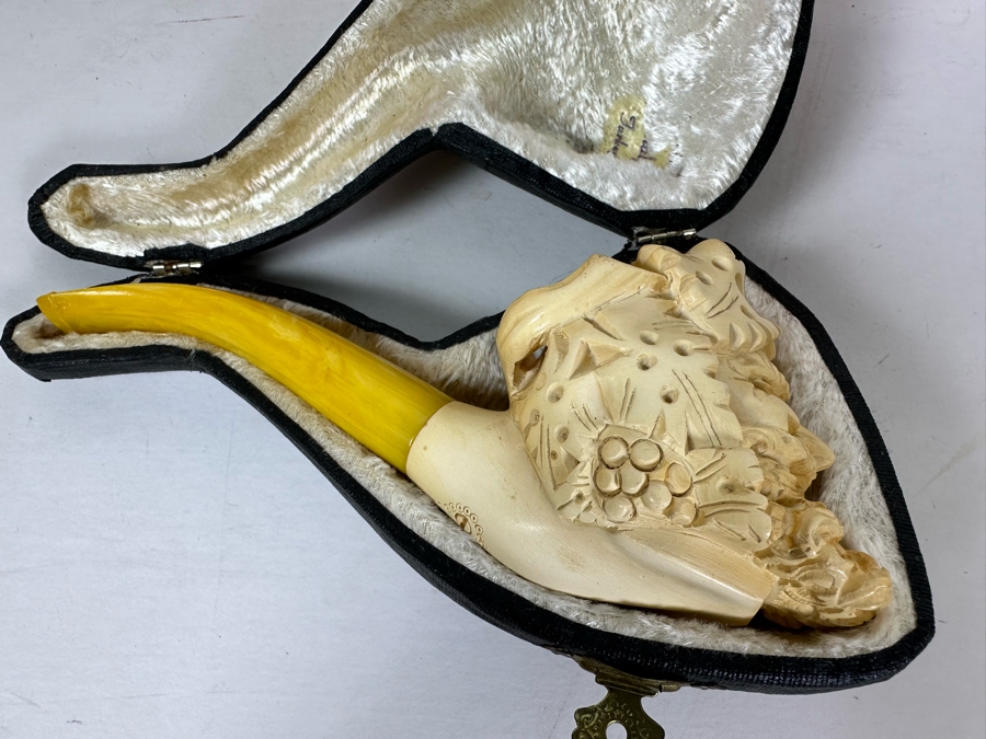 Vintage Turkish Carved Meerschaum Smoking Pipe With Case [Photo 3]