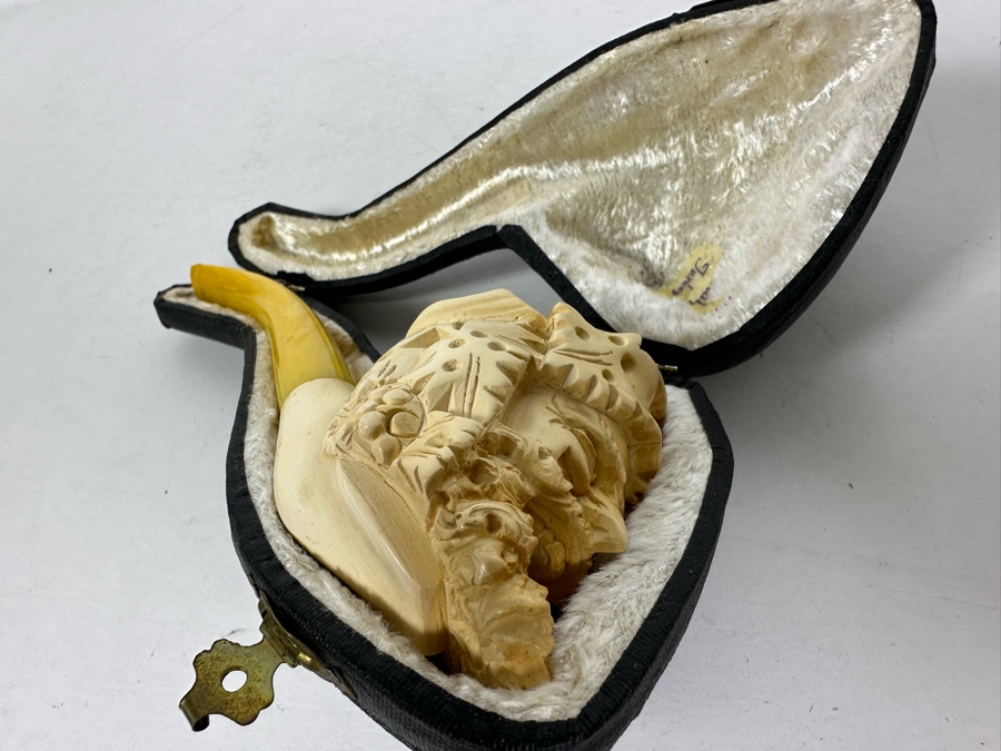 Vintage Turkish Carved Meerschaum Smoking Pipe With Case [Photo 12]