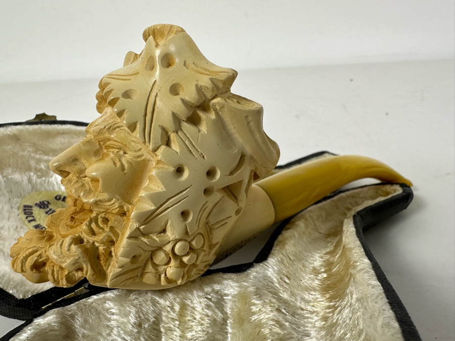 Vintage Turkish Carved Meerschaum Smoking Pipe With Case [Photo 4]