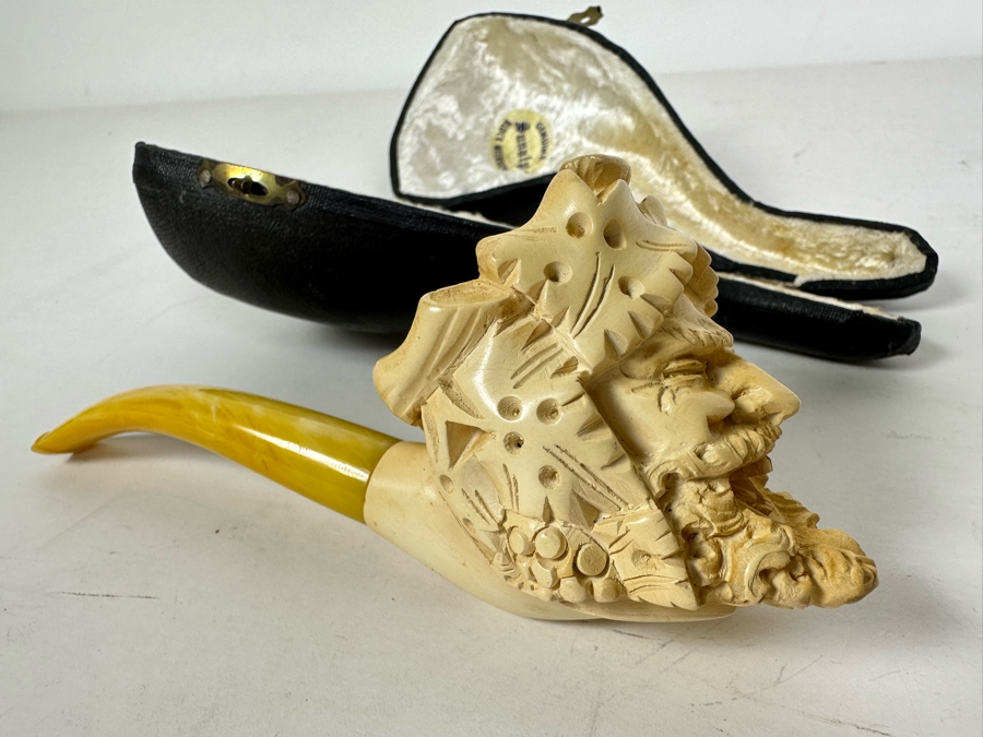 Vintage Turkish Carved Meerschaum Smoking Pipe With Case [Photo 7]