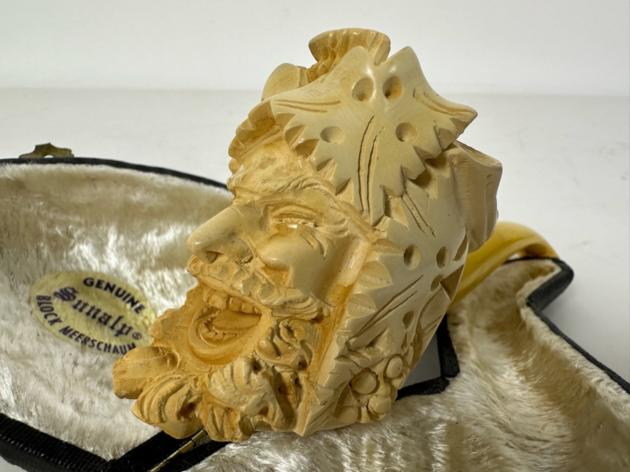 Vintage Turkish Carved Meerschaum Smoking Pipe With Case [Photo 5]