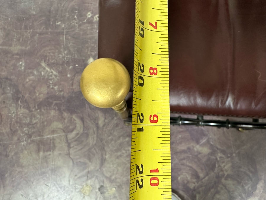 JUST ADDED - Vintage Leather And Metal Savonarola Chair 25W X 21D X 35H [Photo 9]