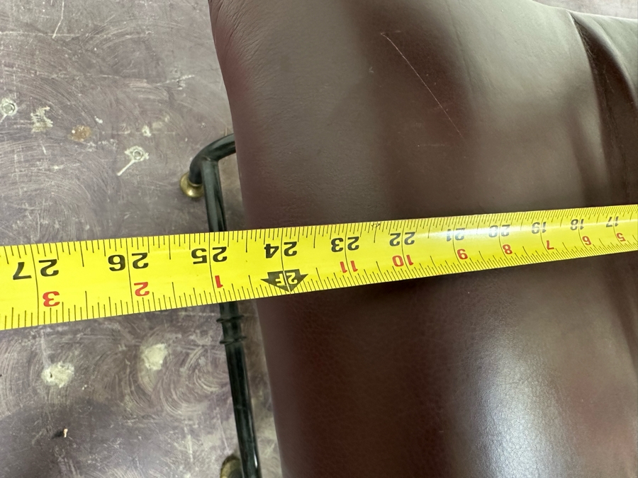 JUST ADDED - Vintage Leather And Metal Savonarola Chair 25W X 21D X 35H [Photo 8]