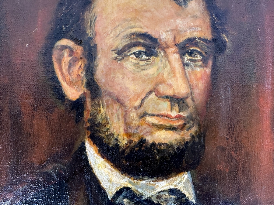 Dr. David D. Michaels Original Oil On Canvas Portrait Of Abraham Lincoln 10 X 14 [Photo 3]