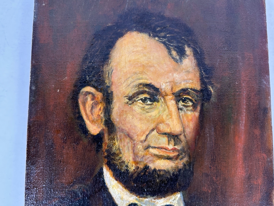 Dr. David D. Michaels Original Oil On Canvas Portrait Of Abraham Lincoln 10 X 14 [Photo 2]