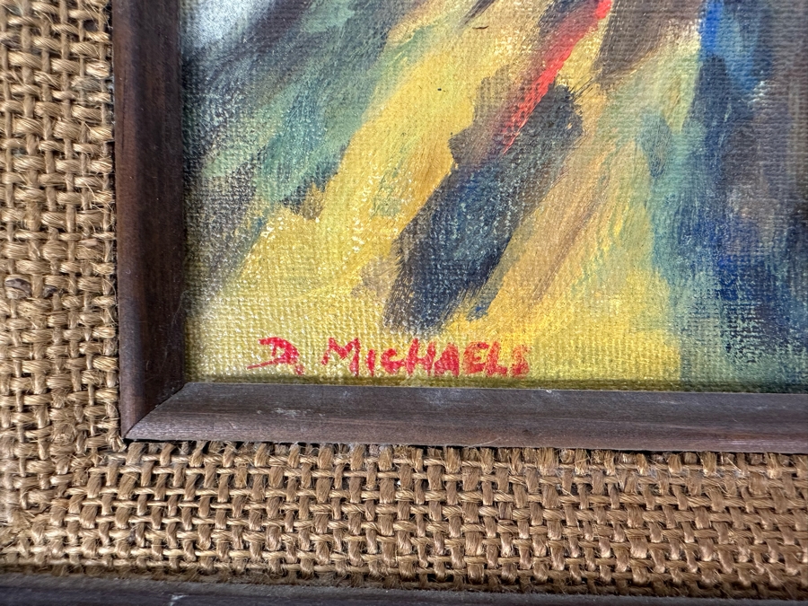 Dr. David D. Michaels Original Oil On Canvas Portrait Of A Native American Chief 9 X 12 Framed 12 X 15 [Photo 6]