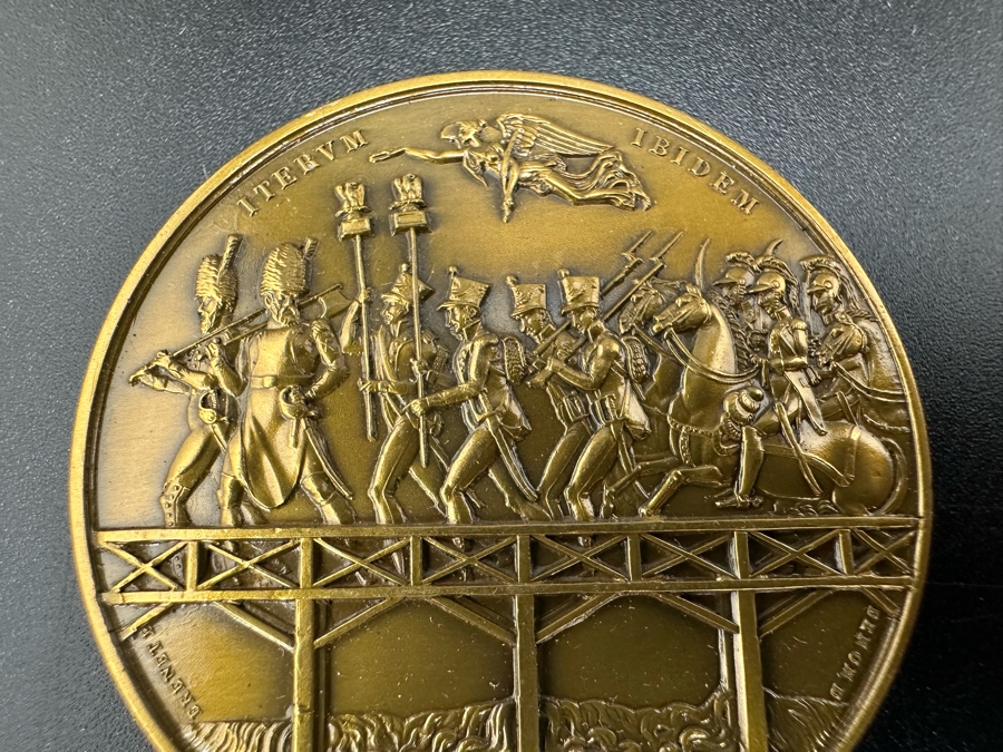 Vintage French Bronze Commemorative Medallion Medal 1809 Napoleon I 1812 Battle Of Aspern-Essling With Original Case 1 9/16'W [Photo 5]