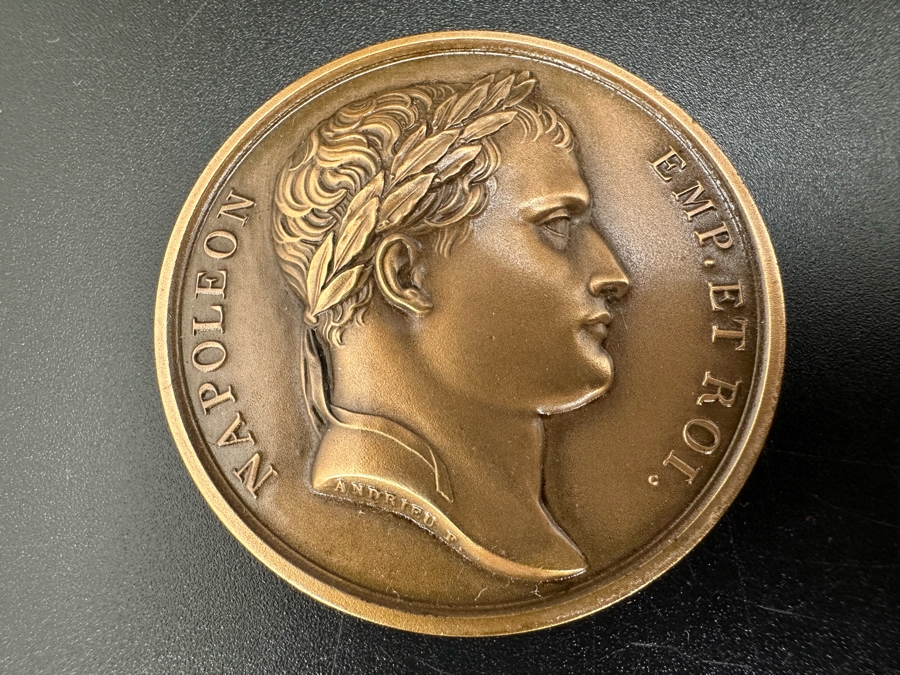 Vintage French Bronze Commemorative Medallion Medal 1812 Napoleon I Battle Of Moskowa With Original Case 1 9/16'W [Photo 6]