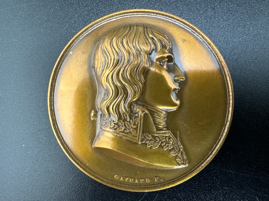 Vintage French Bronze Commemorative Medallion Medal 1796 Napoleon I Battle Of Montenotte With Original Case 1 9/16'W [Photo 5]