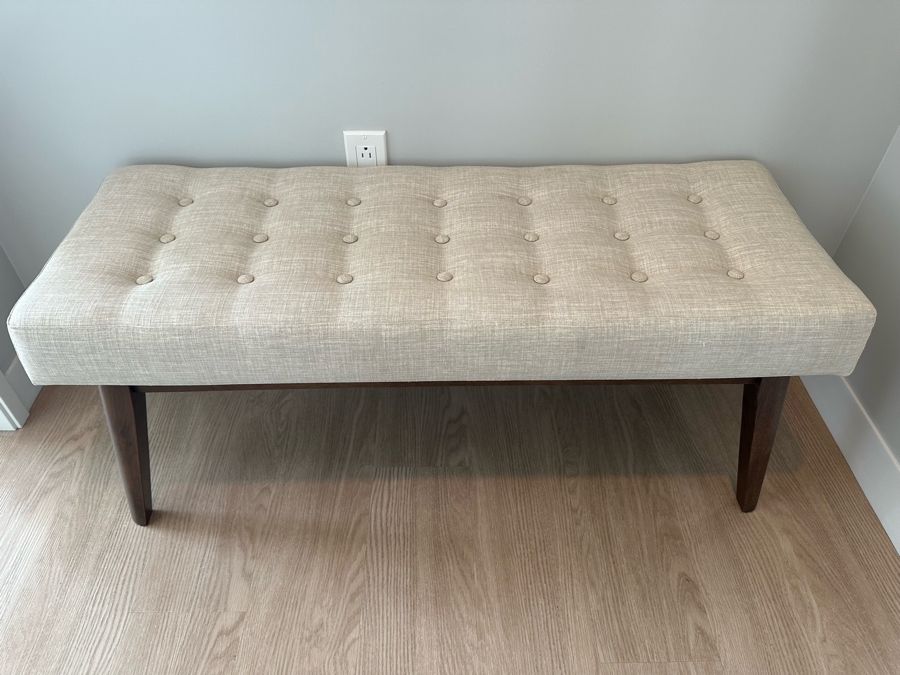 Contemporary Upholstered Bench By Baxton Studio 43W X 16D X 18H [Photo 2]