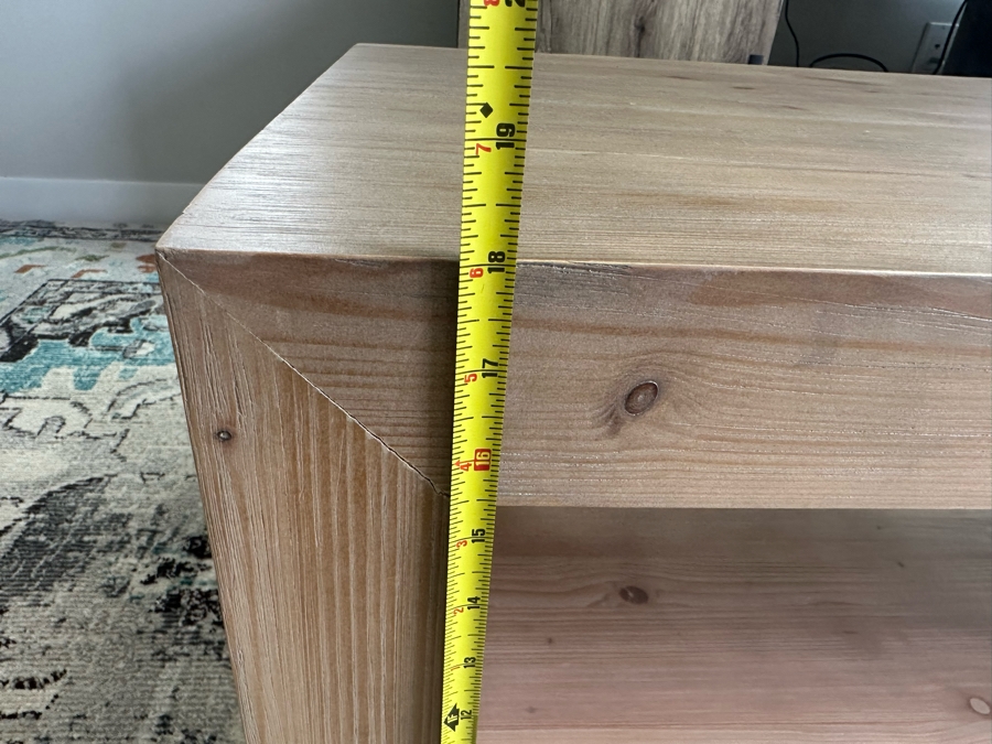 Pottery Barn Wooden Coffee Table With Lower Shelf 58W X 24D X 18H [Photo 13]