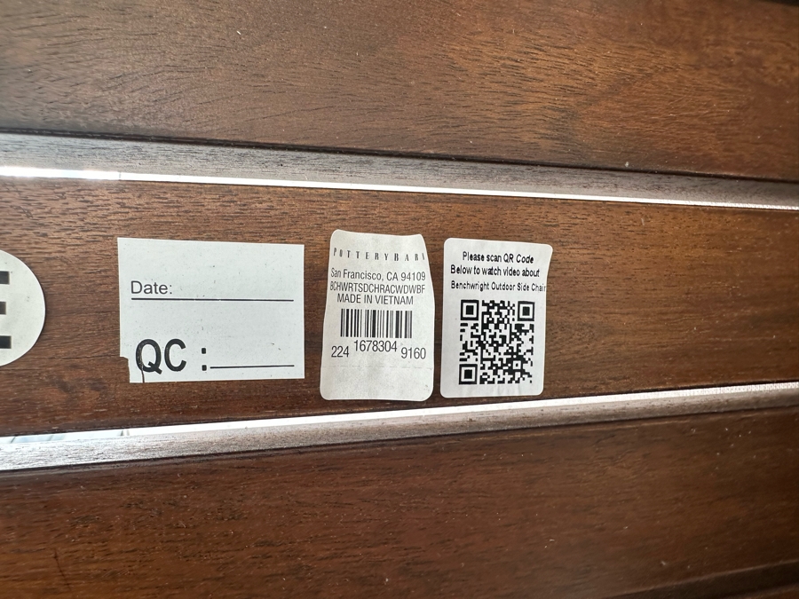 Six Pottery Barn Wooden Chairs And Pottery Barn 48' Round Pedestal Table Retails $3,362 [Photo 9]