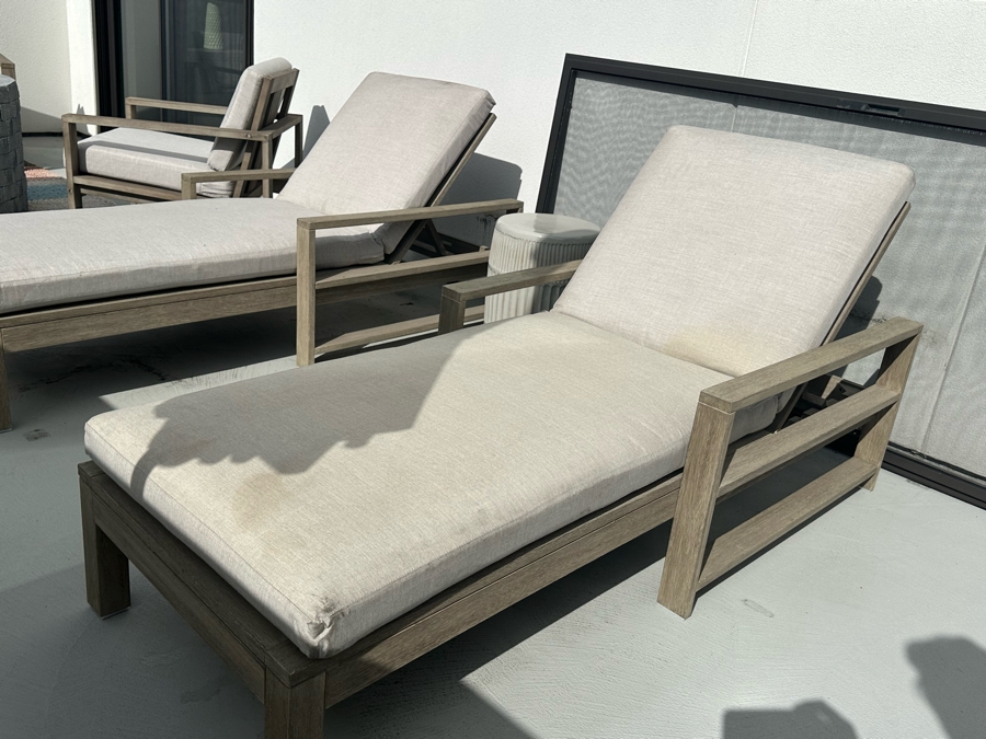 Pair Of Pottery Barn Chaise Lounge Chairs 30W X 60L Retails $1,334 [Photo 4]