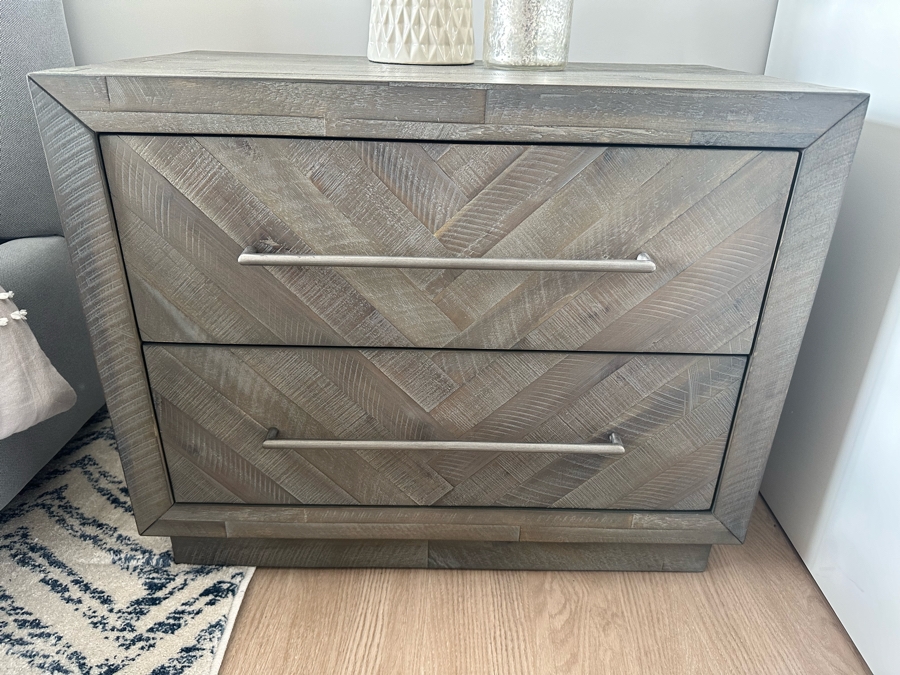 Pair Of Wooden 2-Drawer Nightstands Side Tables 30W X 18D X 24.5H [Photo 2]