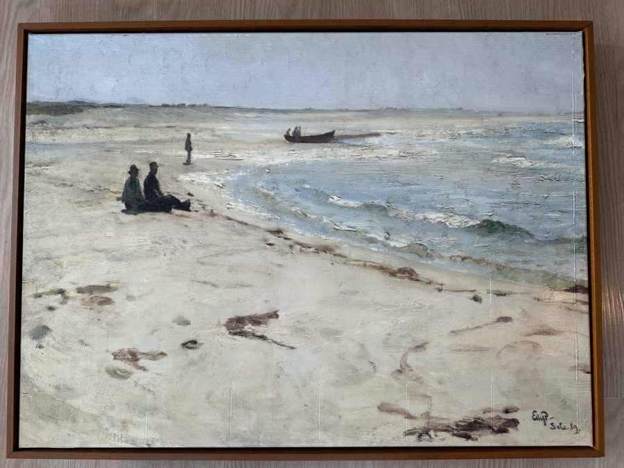 Pottery Barn Framed Canvas Print Titled Off The Coast 30 X 22 [Photo 2]