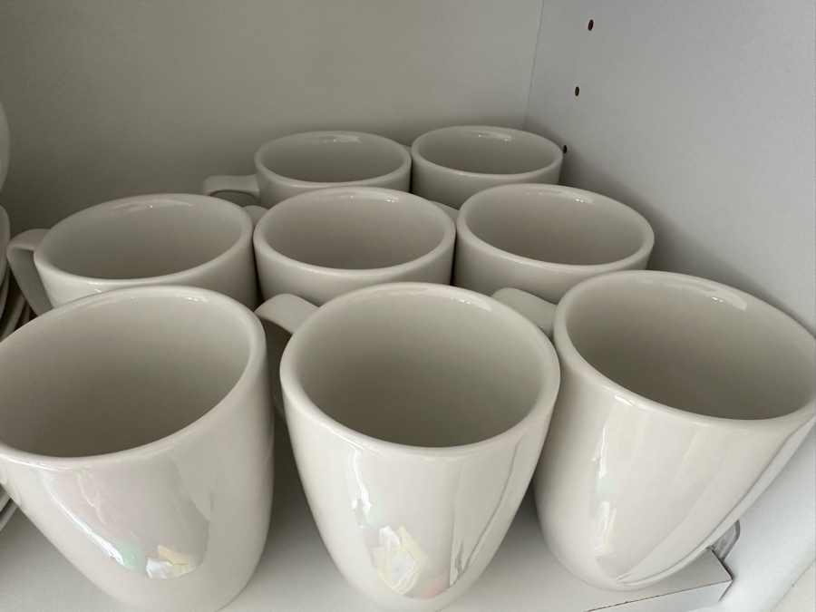 SALT Dishwasher & Microwave Safe White Plates, Bowls & Coffee Cups Plus Tea Pot [Photo 7]