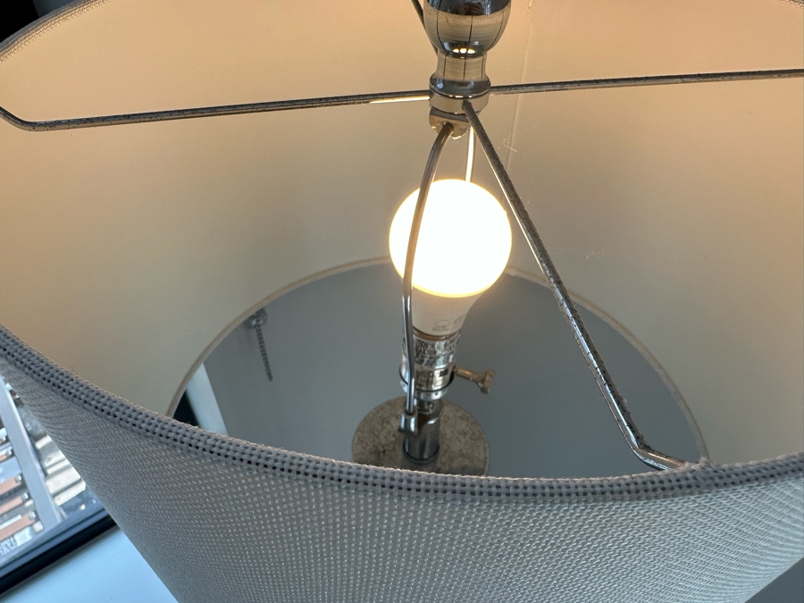 Pair Of Modern Glass & Chrome Floor Lamps 65H [Photo 4]