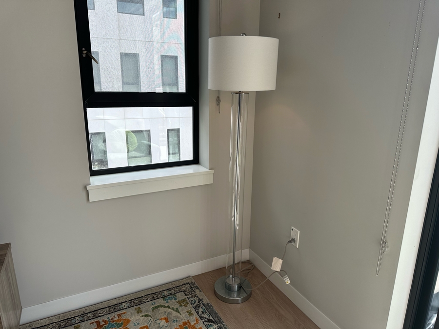 Pair Of Modern Glass & Chrome Floor Lamps 65H [Photo 2]