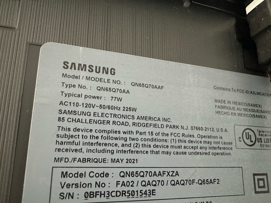 Samsung 65' QLED 4K Smart TV Model QN65Q70AAF [Photo 7]
