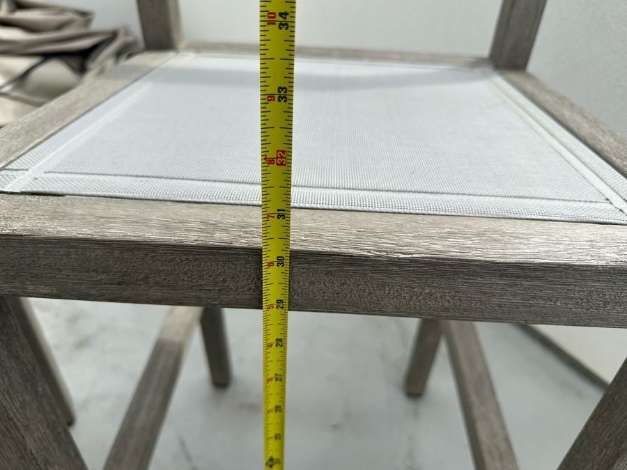 West Elm Portside Outdoor Bar Table 35 X 35 X 30H With Four Bar Stools Retails $2,088 [Photo 9]