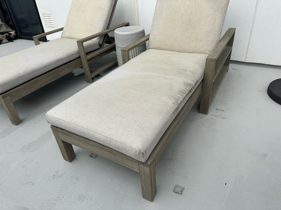 Pair Of Pottery Barn Chaise Lounge Chairs 30W X 60L Retails $1,334 [Photo 5]