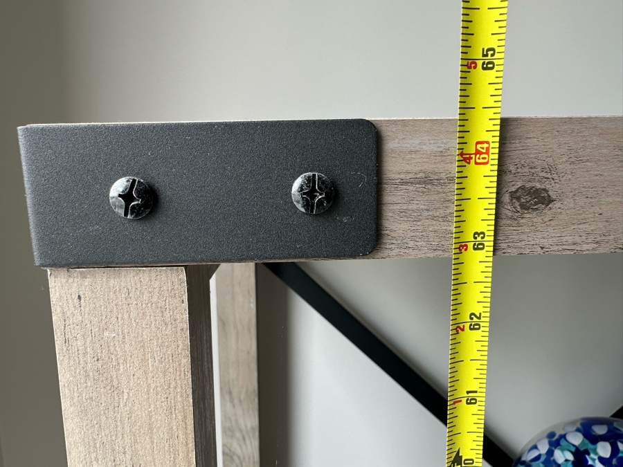 Gray Wash 4-Shelf Etagere Bookcase 30W X 14D X 64.5H [Photo 6]