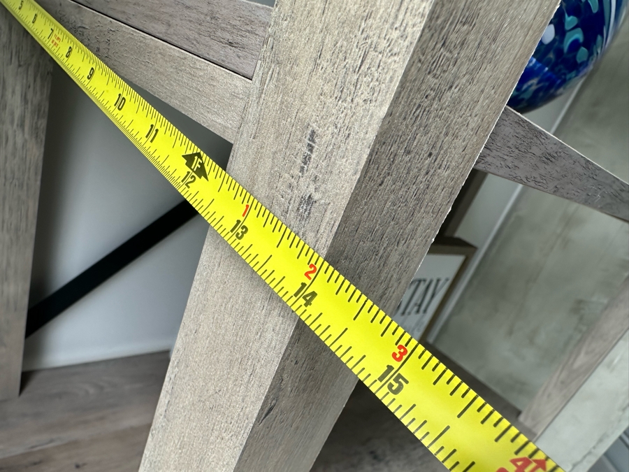 Gray Wash 4-Shelf Etagere Bookcase 30W X 14D X 64.5H [Photo 5]