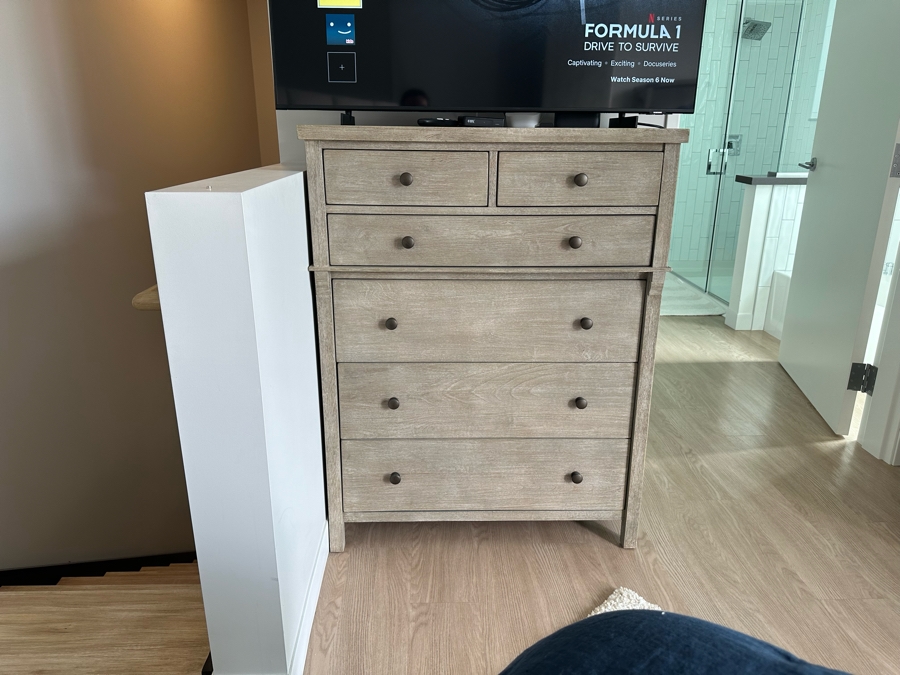 Pair Of Pottery Barn Toulouse Six Drawer Tall Dressers 36W X 20D X 46H (See Photos For Second Dresser) Retails $3,600 [Photo 2]