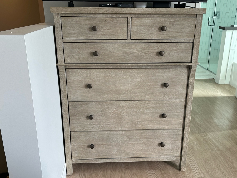 Pair Of Pottery Barn Toulouse Six Drawer Tall Dressers 36W X 20D X 46H (See Photos For Second Dresser) Retails $3,600 [Photo 1]