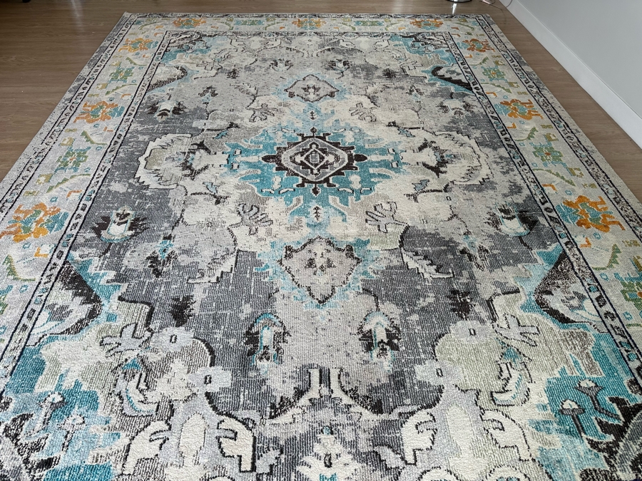 Safavieh Monaco Grey Light Blue Synthetic Area Rug 9' X 12' [Photo 5]