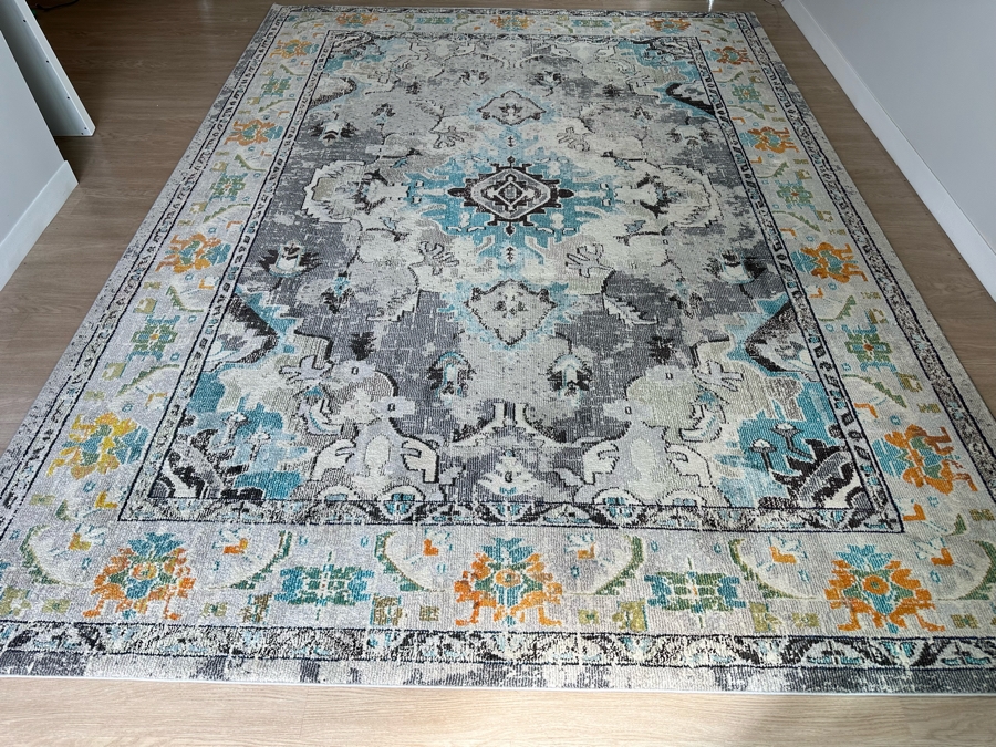 Safavieh Monaco Grey Light Blue Synthetic Area Rug 9' X 12' [Photo 2]