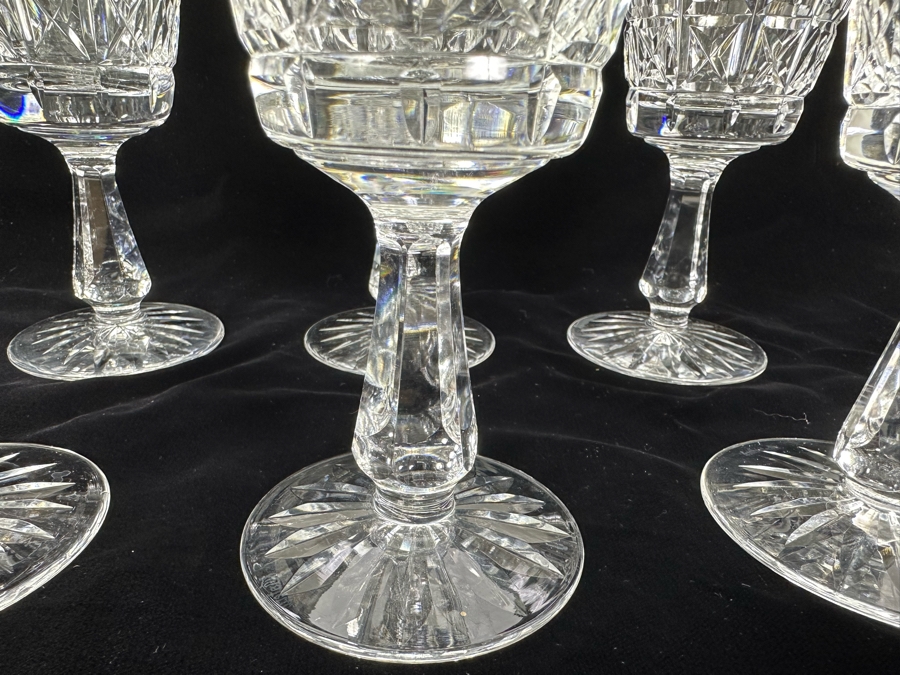 Six Waterford Crystal Kylemore Cut Stemware Glasses 6.75H [Photo 5]