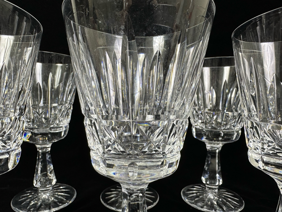 Six Waterford Crystal Kylemore Cut Stemware Glasses 6.75H [Photo 4]