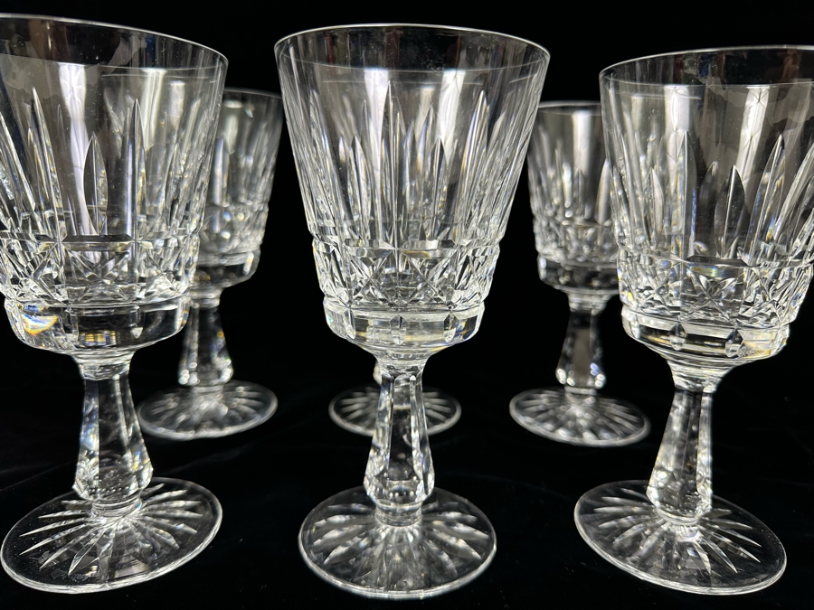 Six Waterford Crystal Kylemore Cut Stemware Glasses 6.75H [Photo 3]