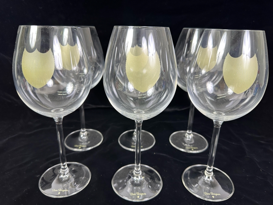 Six Dom Perignon Crystal Stemware Glasses 9.5H [Photo 3]