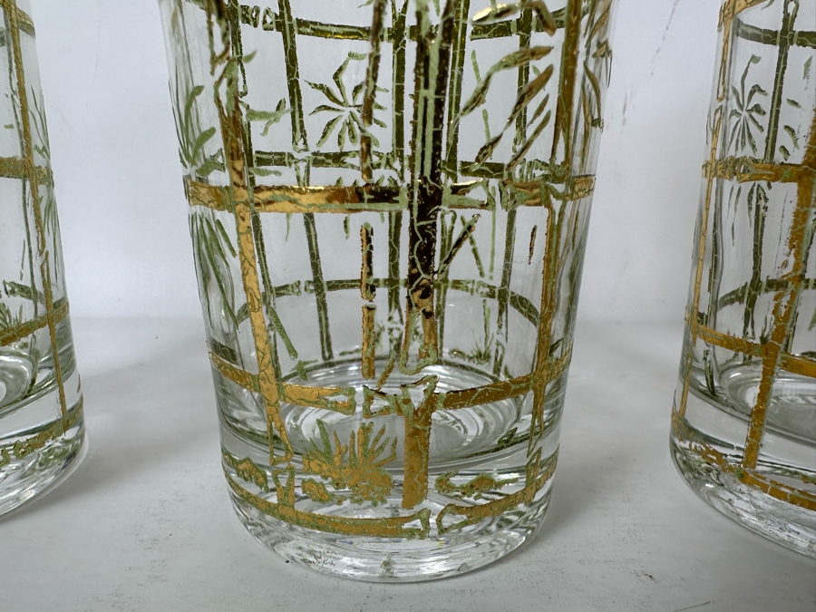 Culver Ltd Retro Bamboo Motif Glassware - 4 Glasses 5.5H [Photo 5]